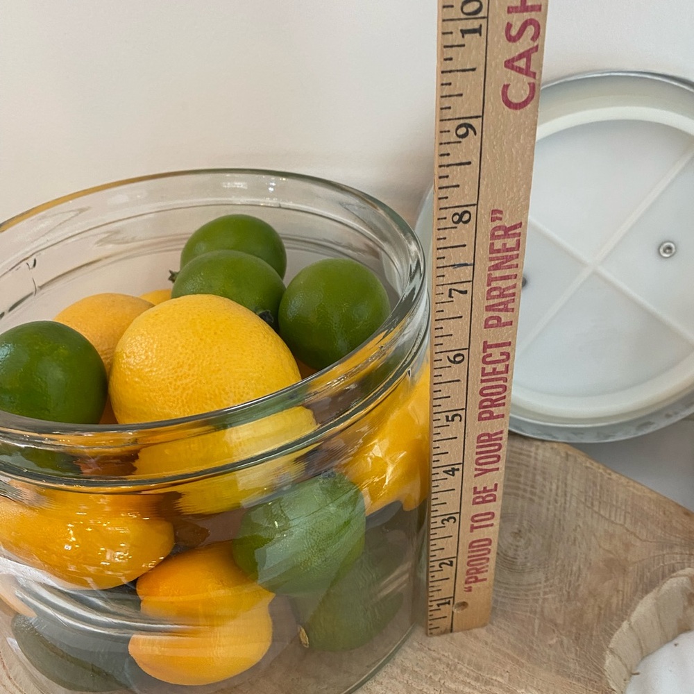 Large Glass Jar With Faux Lemons and Limes Cottagecore Farmhouse Kitchen Decor - Picture 8 of 9